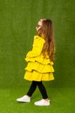 Palton cu volane™ galben-verzui